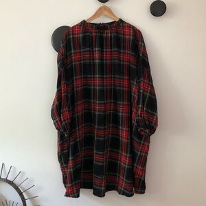 Ichi Antiquities wool tartan dress